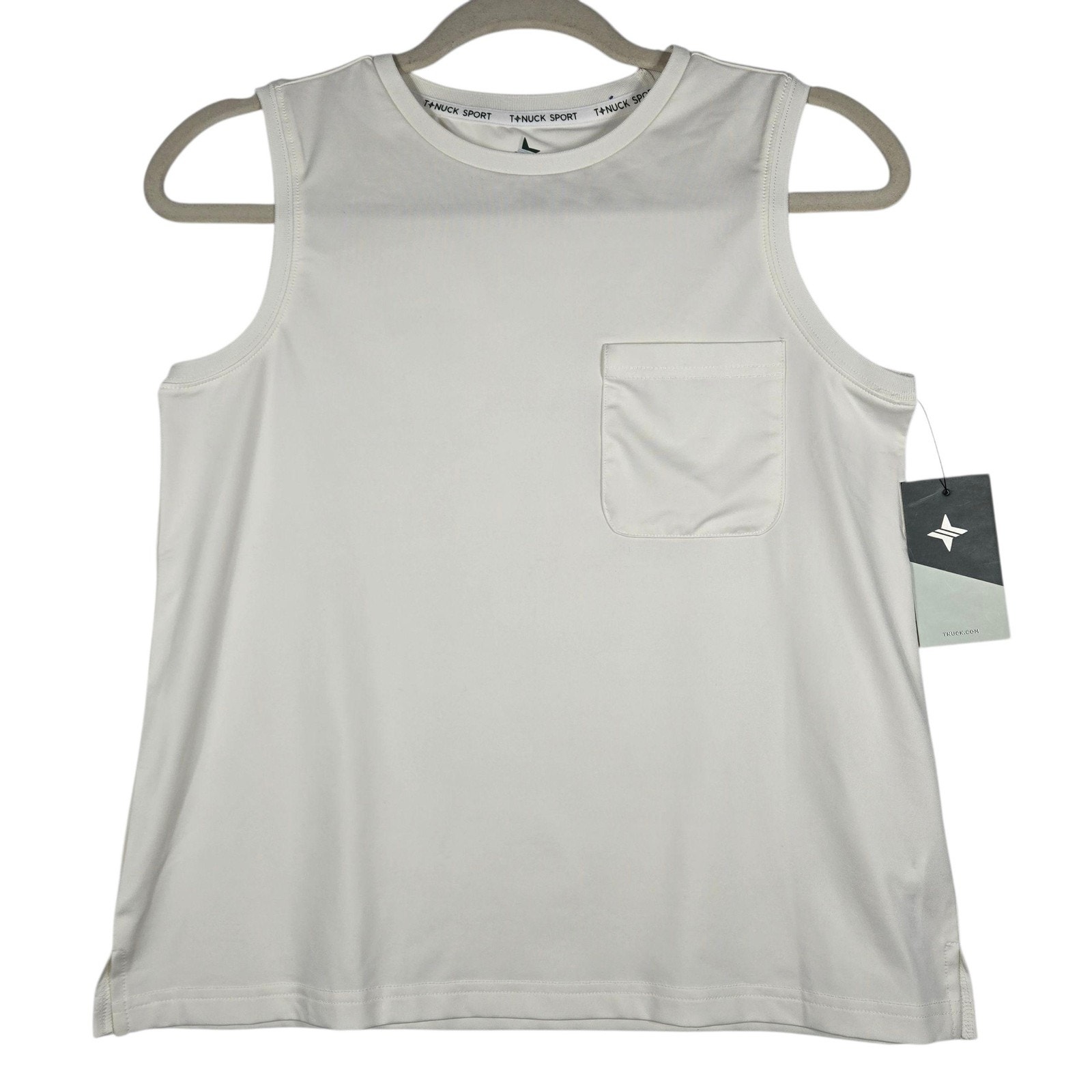 Tuckernuck Tnuck Sport Shirt Women Xs White Tank Top Pocket Athletic Workout New
